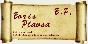 Boris Plavša vizit kartica